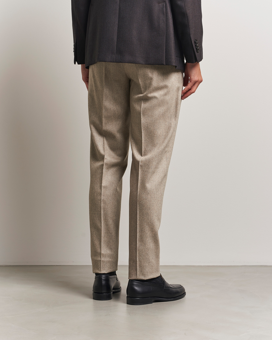 Herre | Bukser | PT01 | Slim Fit Wool/Cashmere Drawstring Trousers Beige