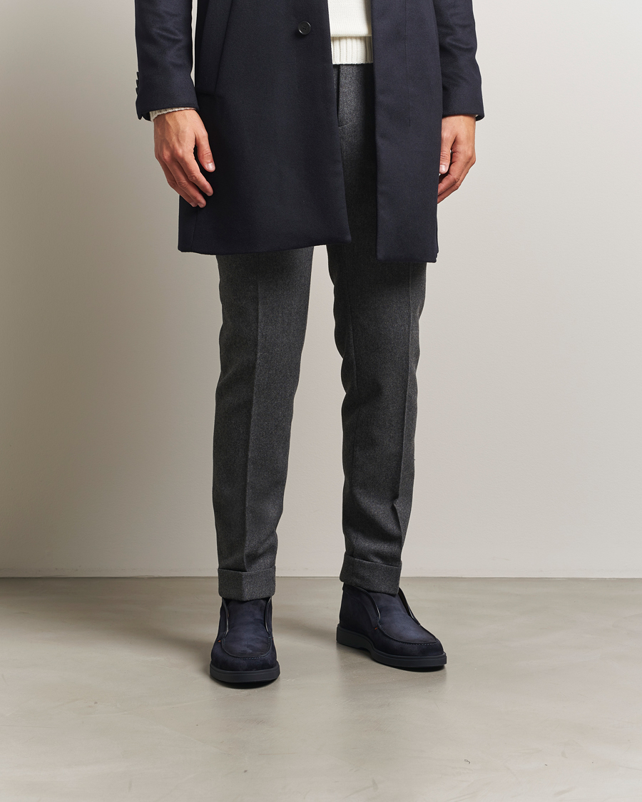 Herre | Støvler | Santoni | Detroit Chukka Boots Navy Suede