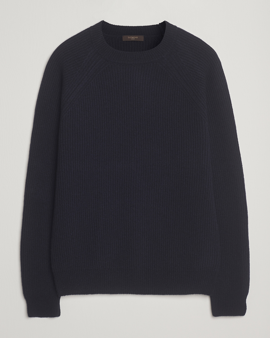 Herre | Trøjer | Zanone | Fisherman Rib Wool Sweater Navy