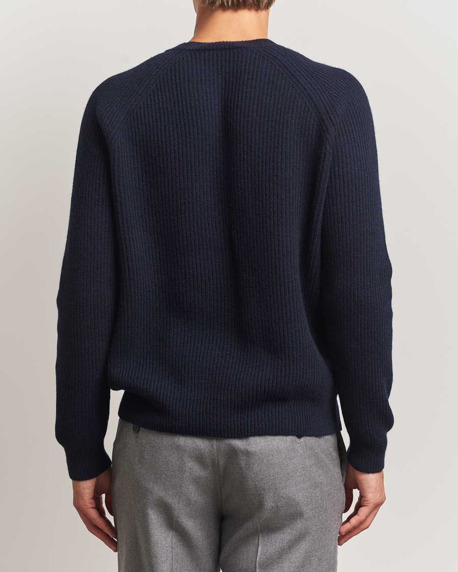 Herre | Trøjer | Zanone | Fisherman Rib Wool Sweater Navy