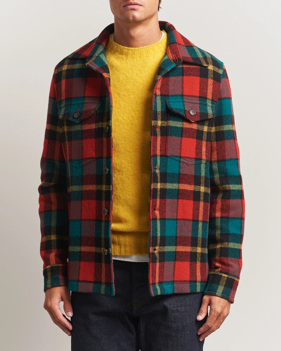 Herre | Jakker | Valstar | Wool Plaid Shirt Jacket Black/Red