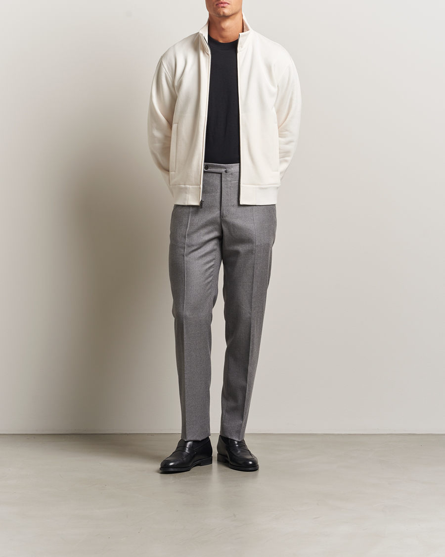 Herre | Trøjer | Ralph Lauren Purple Label | Full Zip Cotton Felpa Cream