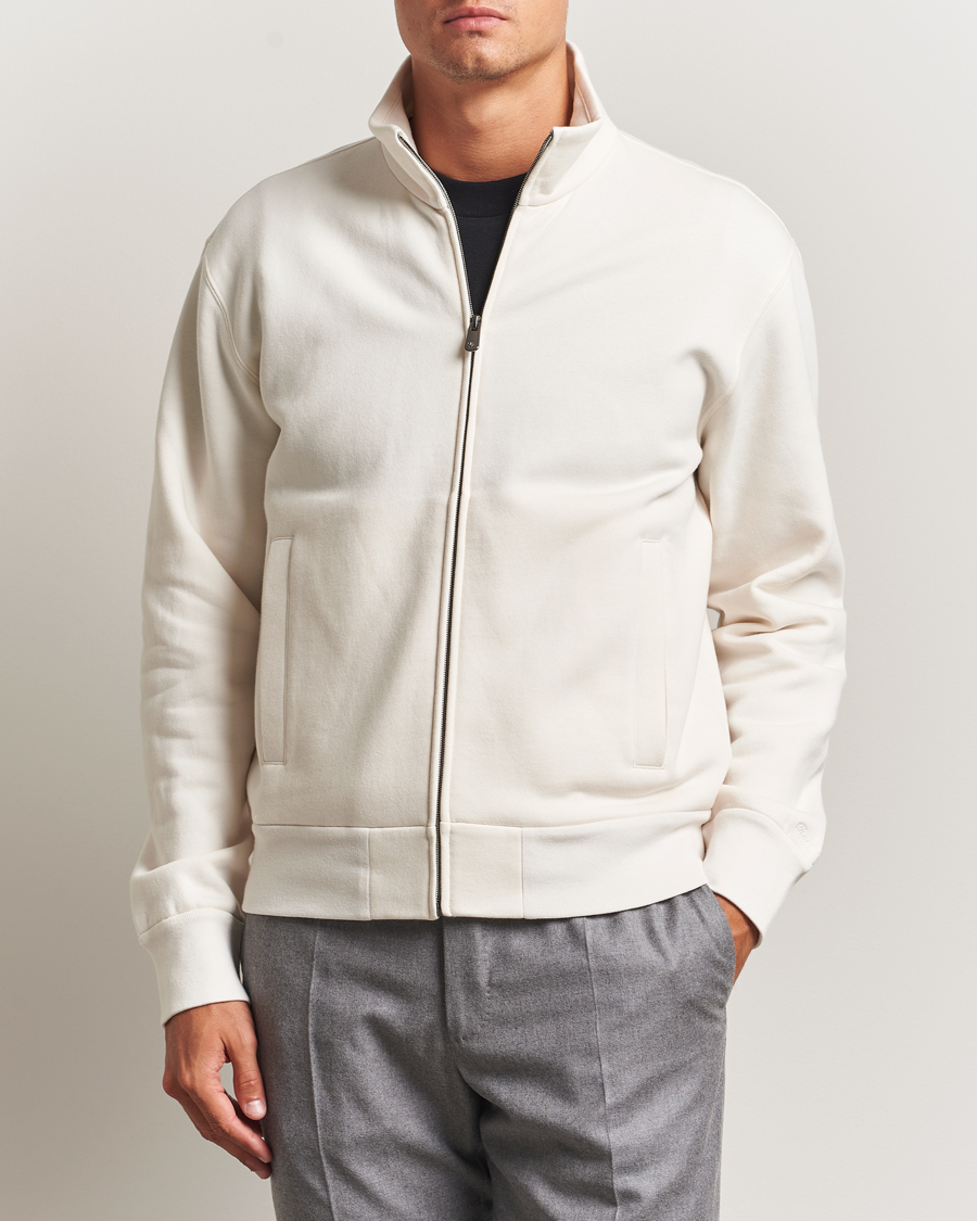 Herre | Trøjer | Ralph Lauren Purple Label | Full Zip Cotton Felpa Cream