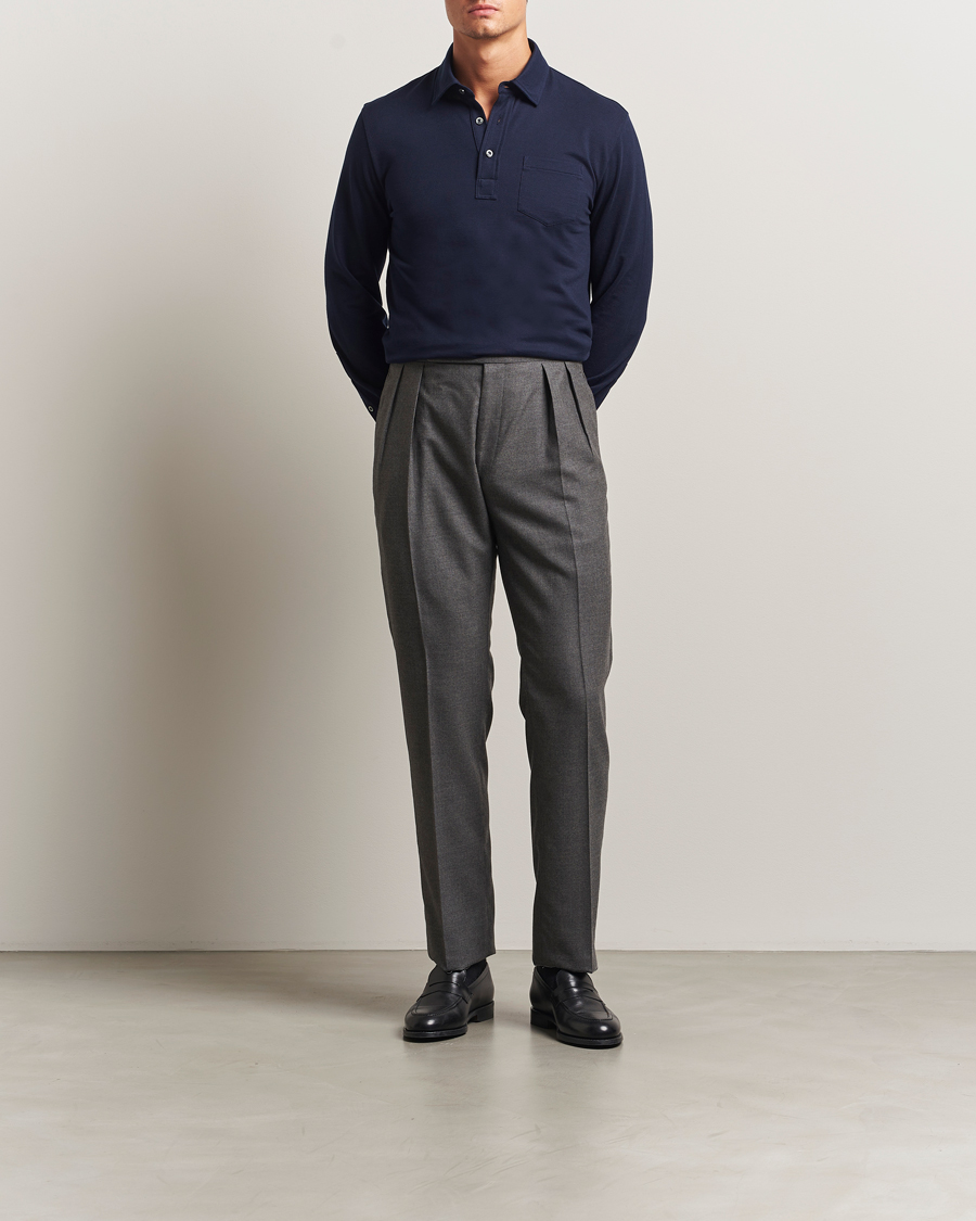 Herre | Skjorter | Ralph Lauren Purple Label | Long Sleeve Polo Shirt Navy