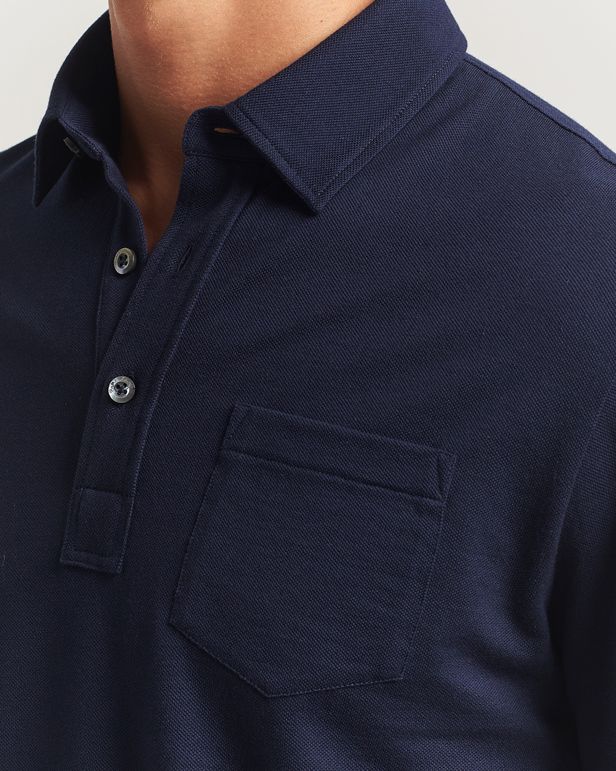 Herre | Polotrøjer | Ralph Lauren Purple Label | Long Sleeve Polo Shirt Navy