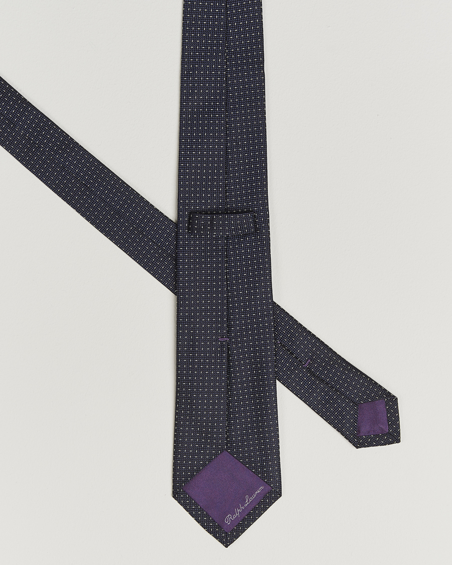 Herre | Slips | Ralph Lauren Purple Label | Silk Jacquard Tie Navy/White
