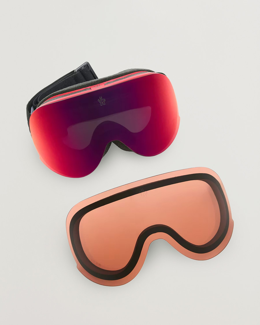 Herre | Solbriller | Moncler Lunettes | 0ME8017 Ski Goggles Black/Red