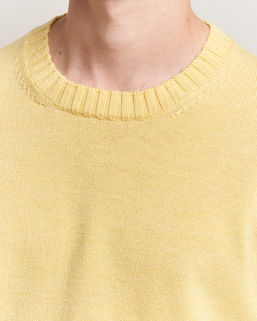 Herre | Trøjer | Piacenza Cashmere | Brushed Wool Crew Neck Yellow