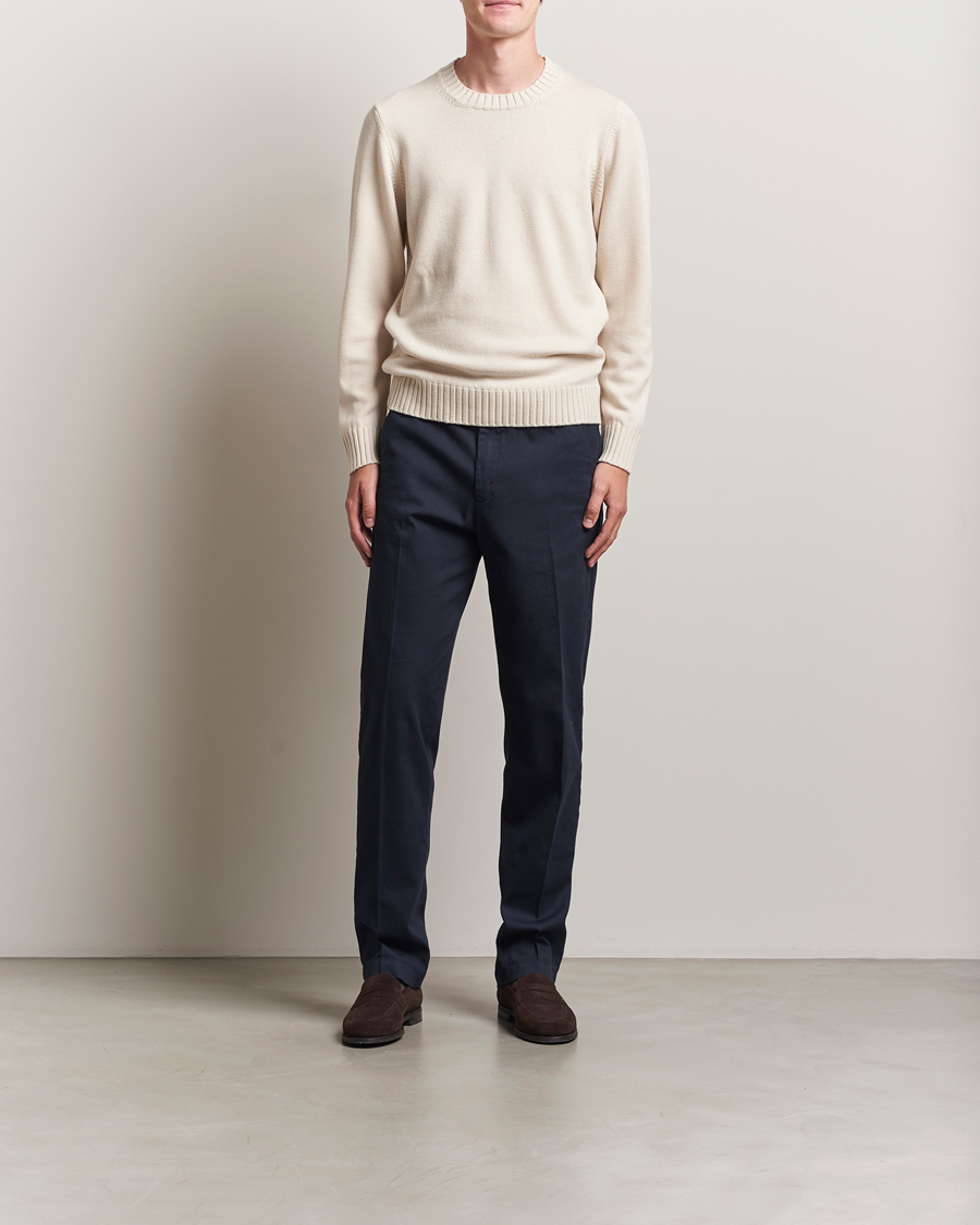Herre | Trøjer | Piacenza Cashmere | Brushed Wool Crew Neck Latte