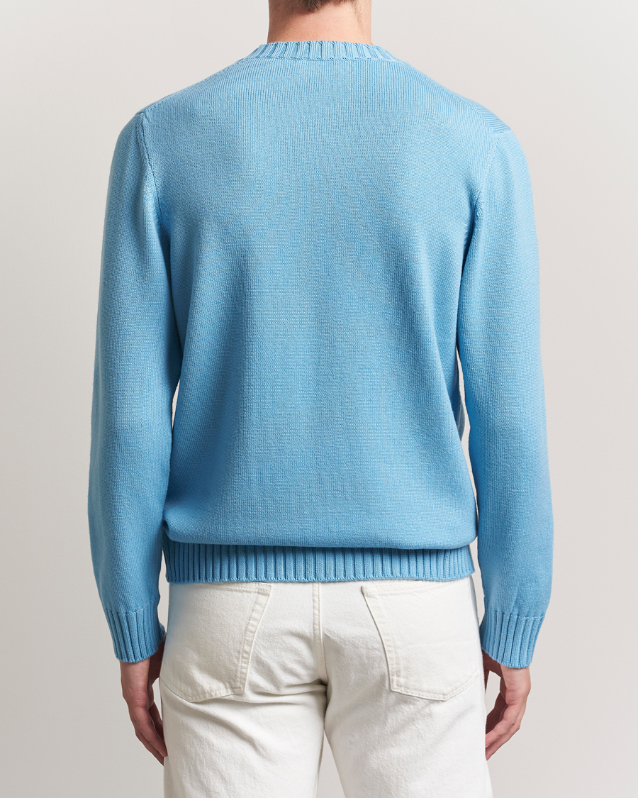 Herre | Trøjer | Piacenza Cashmere | Brushed Wool Crew Neck Sky Blue
