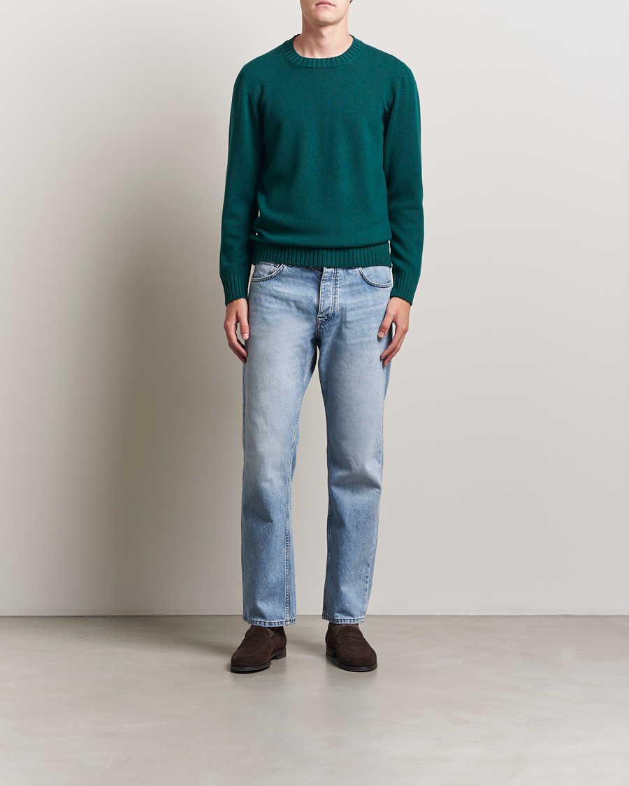 Herre | Trøjer | Piacenza Cashmere | Brushed Wool Crew Neck Dark Green