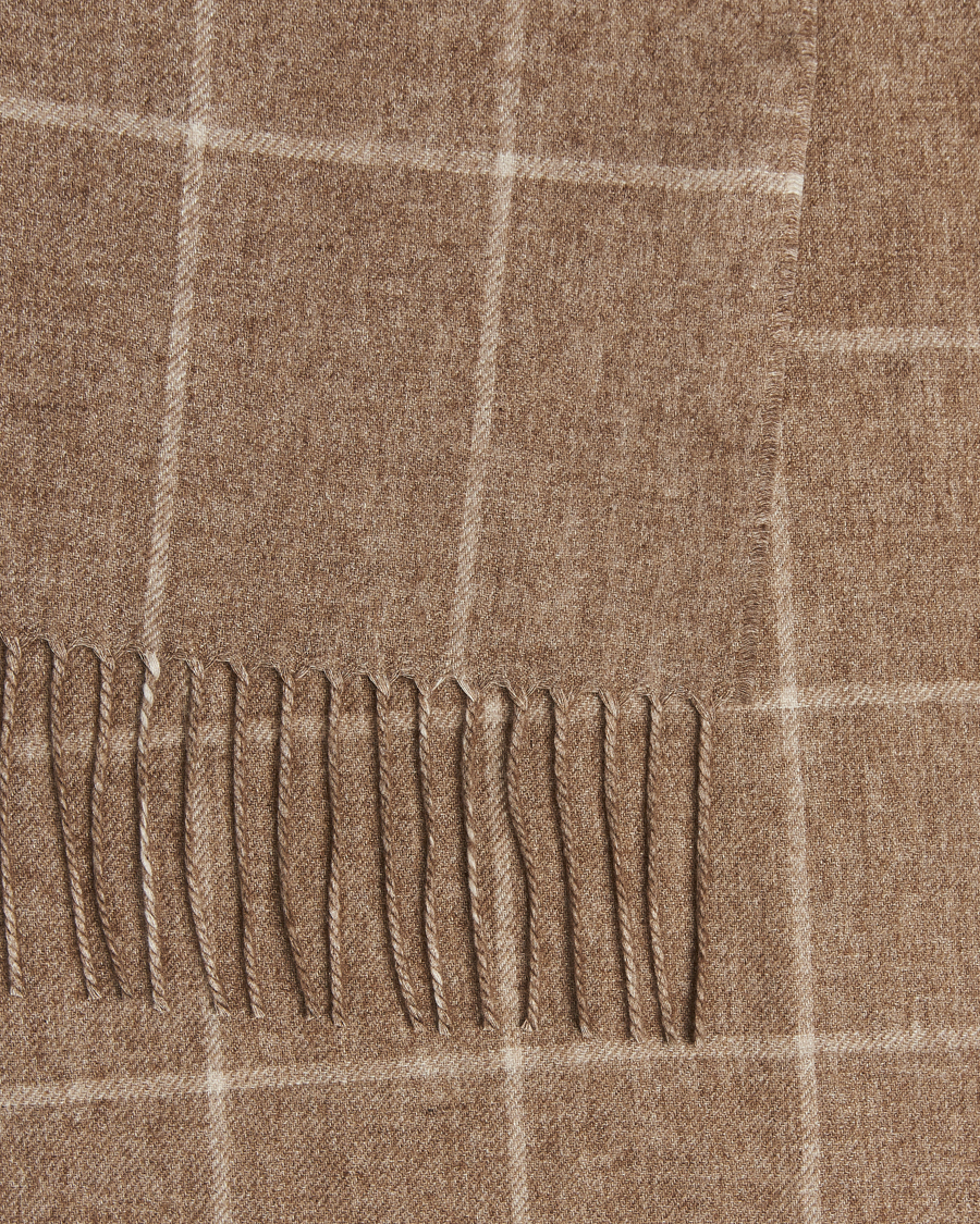 Herre | Halstørklæder | Piacenza Cashmere | Cashmere/Silk Window Pane Scarf Beige