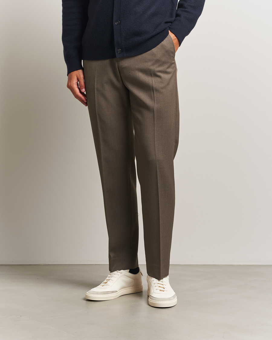 Herre | Bukser | Filippa K | Theo Relaxed Wool Trousers Driftwood