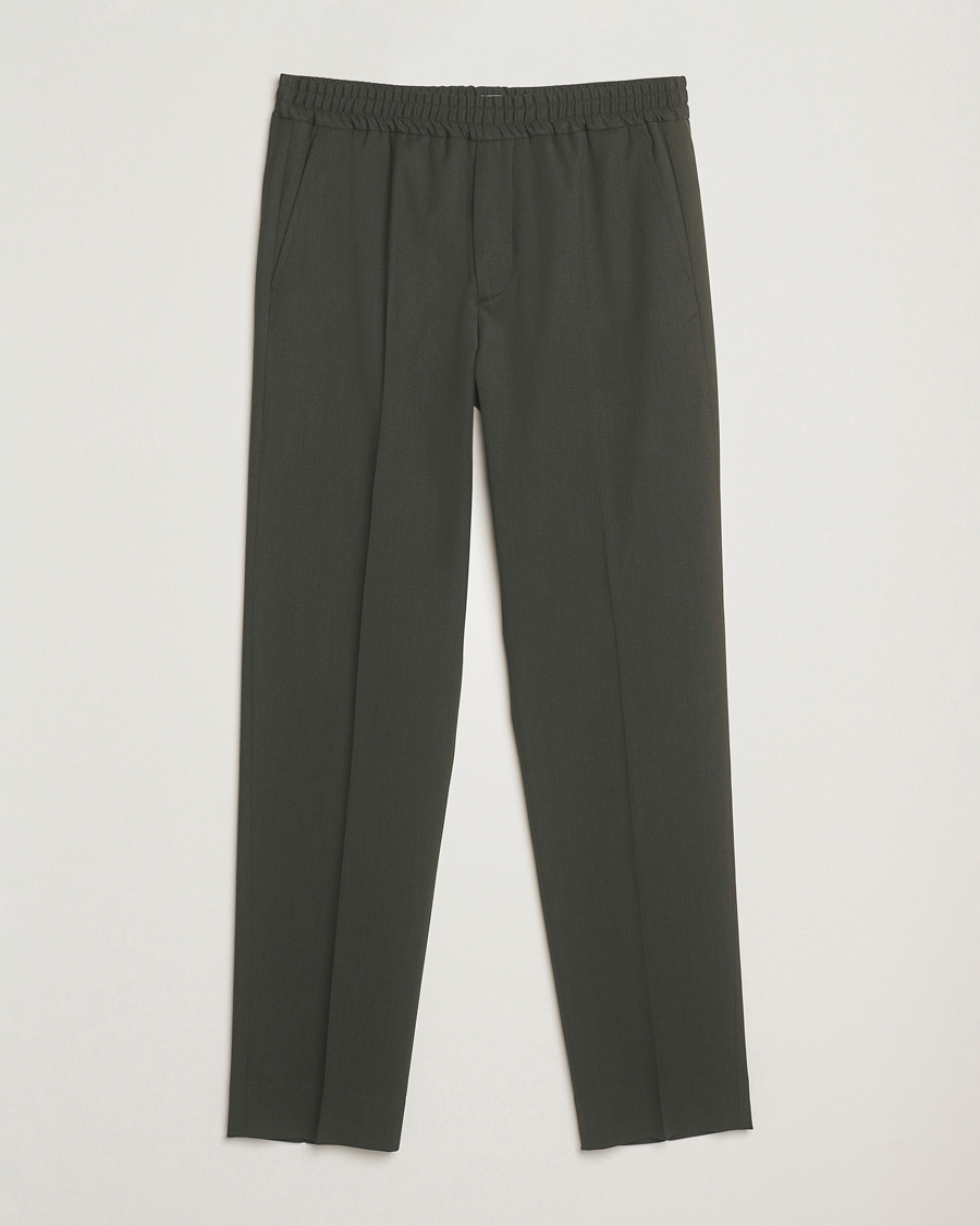 Herre | Bukser | Filippa K | Theo Relaxed Wool Trousers Green Melange
