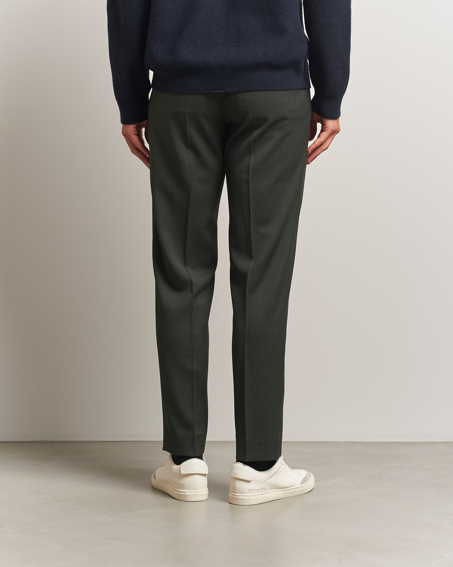 Herre | Bukser | Filippa K | Theo Relaxed Wool Trousers Green Melange