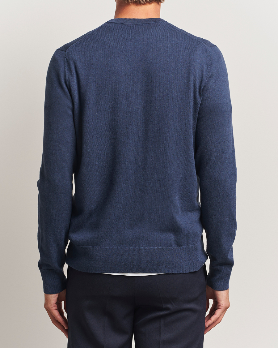 Herre | Trøjer | Filippa K | Cotton Merino Knitted Sweater Dusk Blue