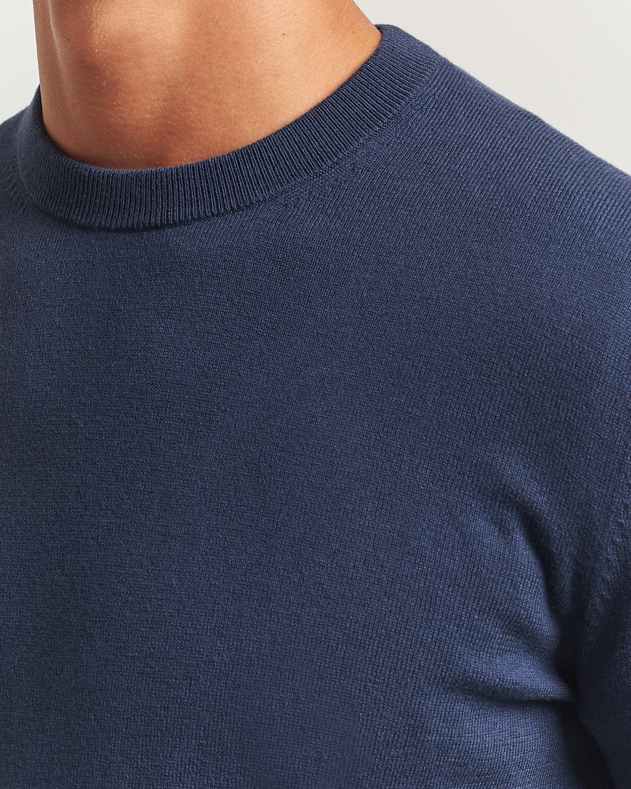 Herre | Trøjer | Filippa K | Cotton Merino Knitted Sweater Dusk Blue