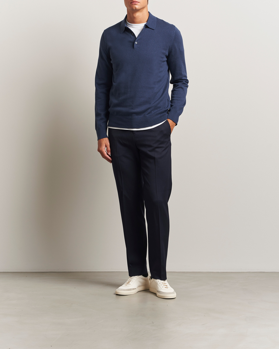 Herre | Trøjer | Filippa K | Knitted Polo Shirt Dusk Blue