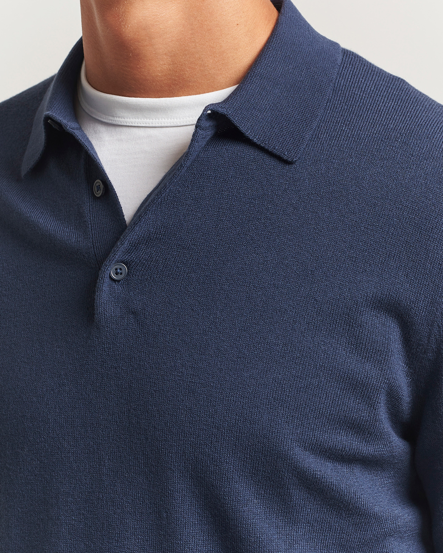 Herre | Trøjer | Filippa K | Knitted Polo Shirt Dusk Blue