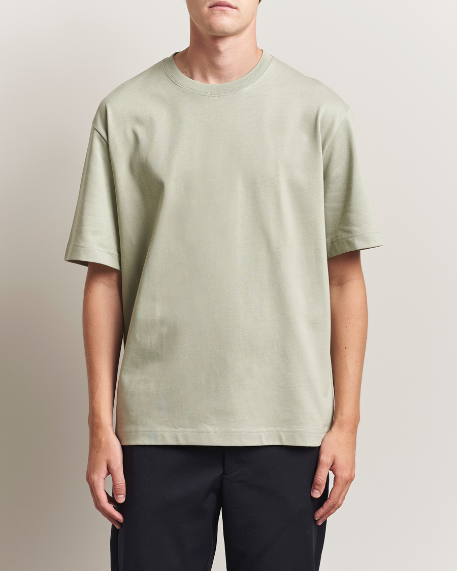 Herre | T-Shirts | Filippa K | Heavy Cotton Crew Neck T-Shirt Faded Green Grey