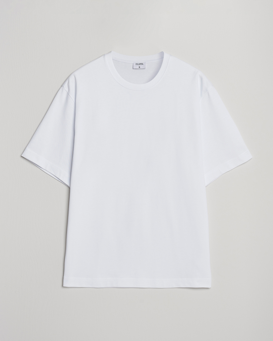 Herre | T-Shirts | Filippa K | Heavy Cotton Crew Neck T-Shirt White