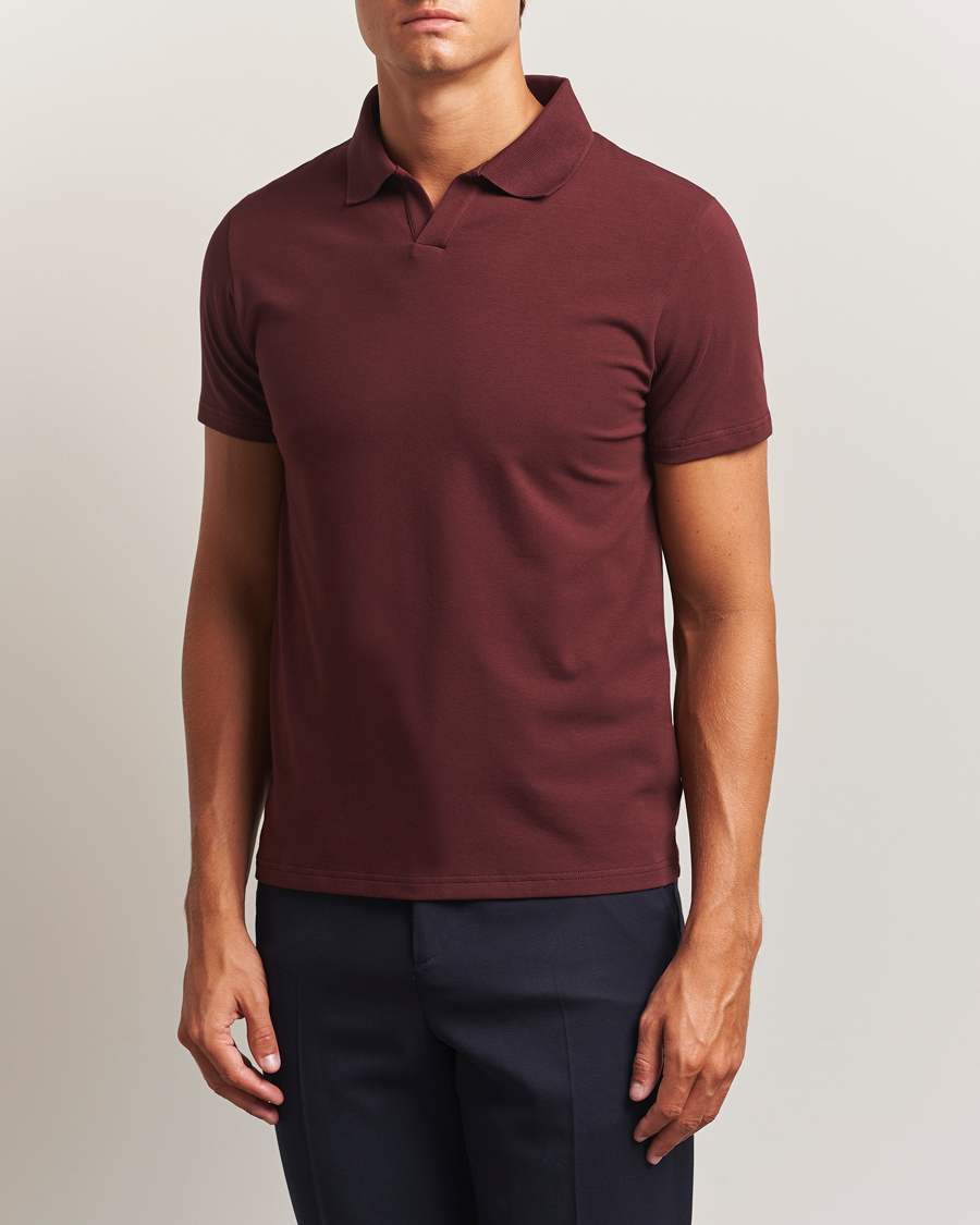 Herre | Polotrøjer | Filippa K | Soft Lycra Polo T-Shirt Burgundy