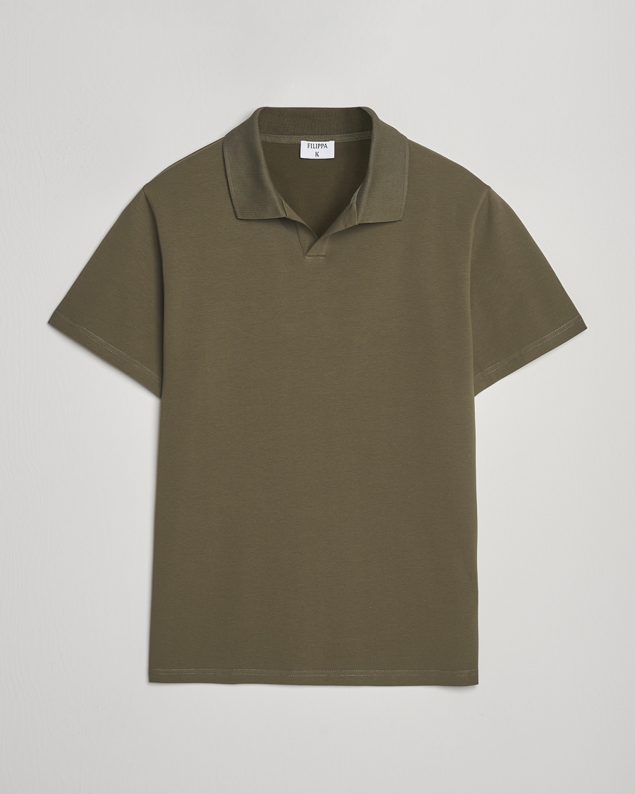 Herre | Polotrøjer | Filippa K | Soft Lycra Polo T-Shirt Dark Olive