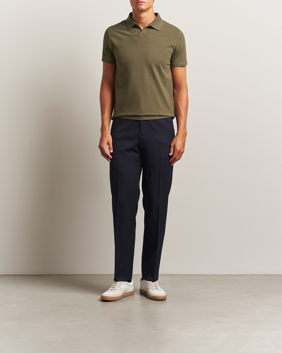Herre | Polotrøjer | Filippa K | Soft Lycra Polo T-Shirt Dark Olive