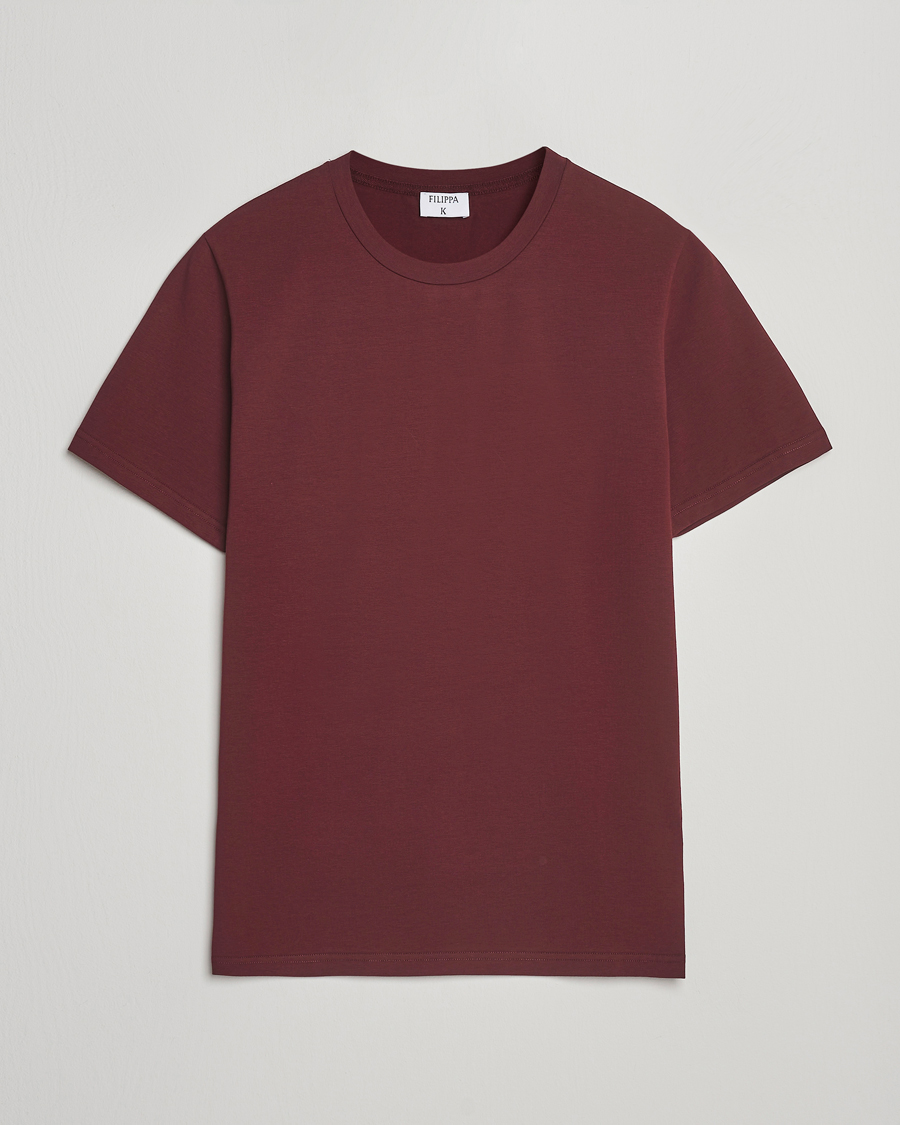 Herre | T-Shirts | Filippa K | Soft Lycra T-Shirt Burgundy
