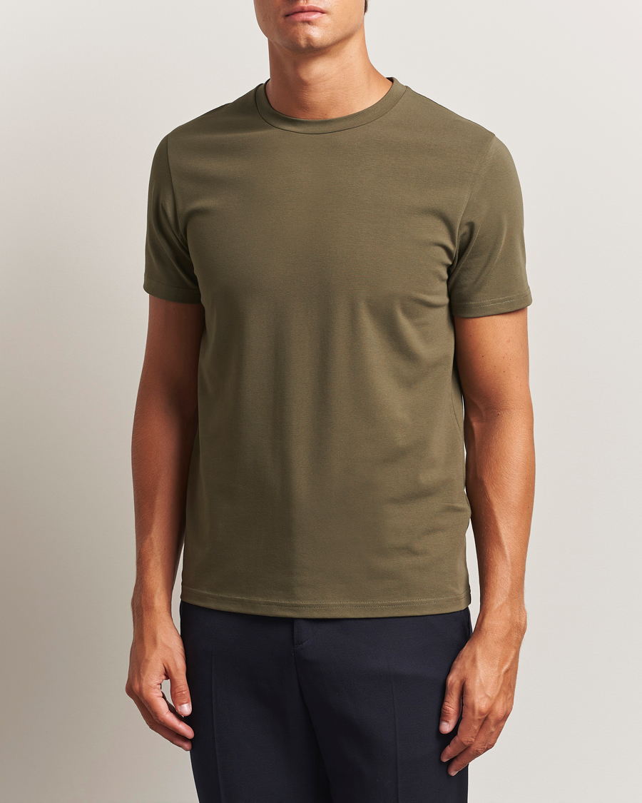 Herre | T-Shirts | Filippa K | Soft Lycra T-Shirt Dark Olive