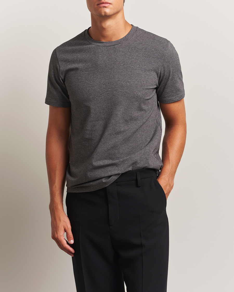 Herre | T-Shirts | Filippa K | Soft Lycra T-Shirt Anthracite Melange