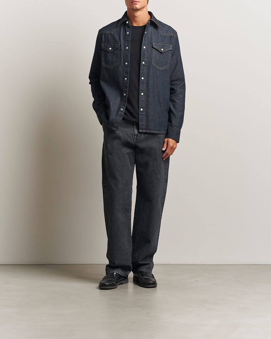 Herre | Skjorter | Filippa K | Loose Fit Workwear Jeans Washed Black