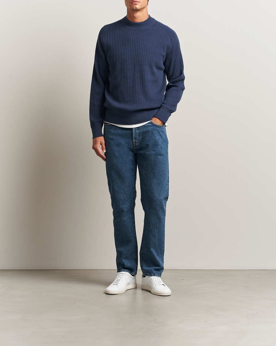 Herre | Bukser | Filippa K | Tapered Cropped Jeans Washed Mid Blue