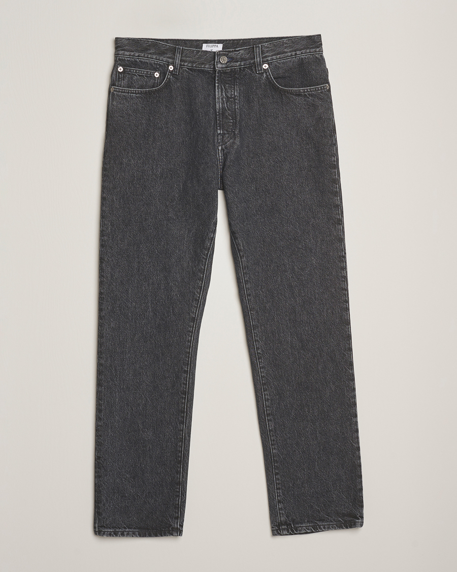 Herre | Bukser | Filippa K | Tapered Cropped Jeans Washed Black