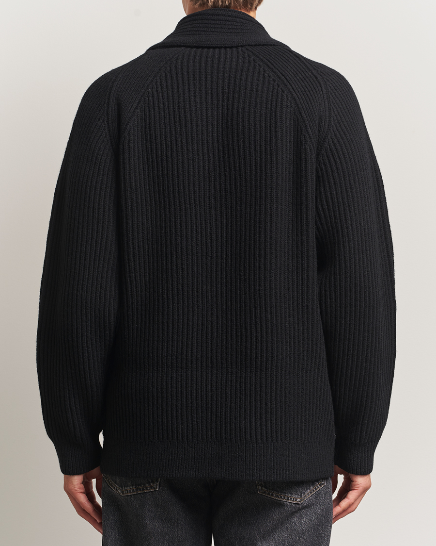 Herre | Trøjer | Filippa K | Wool Shawl Collar Cardigan Black