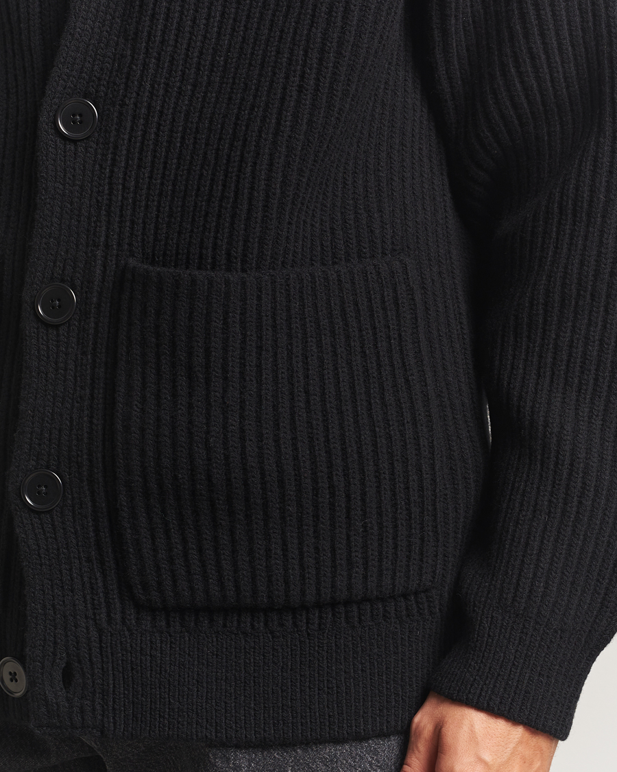 Herre | Trøjer | Filippa K | Wool Shawl Collar Cardigan Black