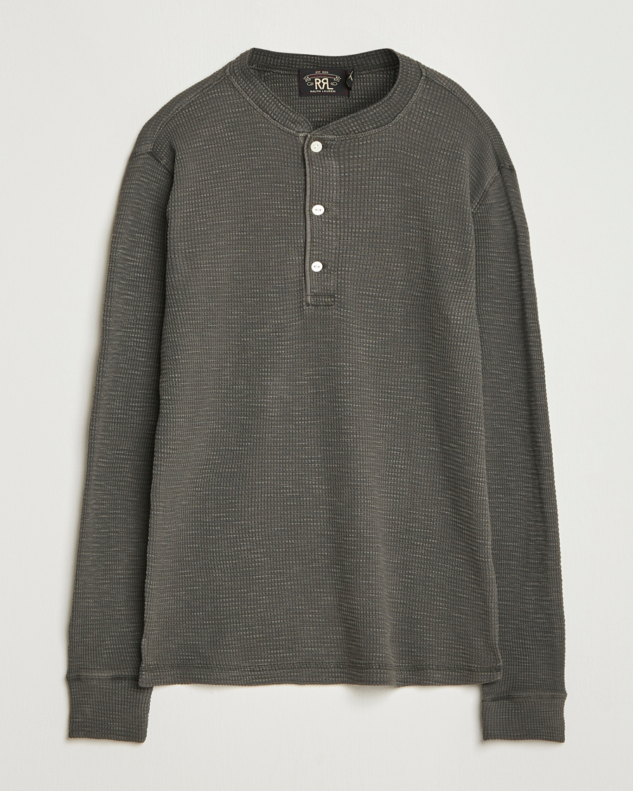 Herre | Trøjer | RRL | Long Sleeve Henley Faded Black