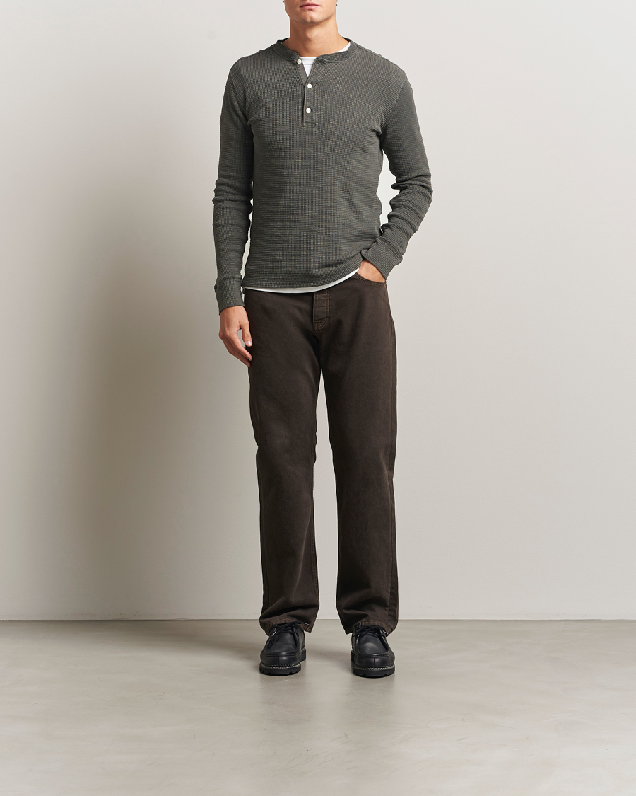 Herre | Trøjer | RRL | Long Sleeve Henley Faded Black