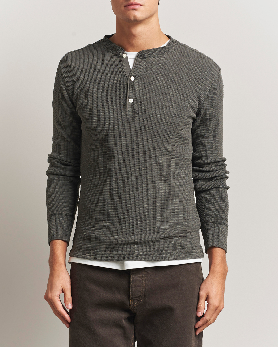 Herre | Trøjer | RRL | Long Sleeve Henley Faded Black