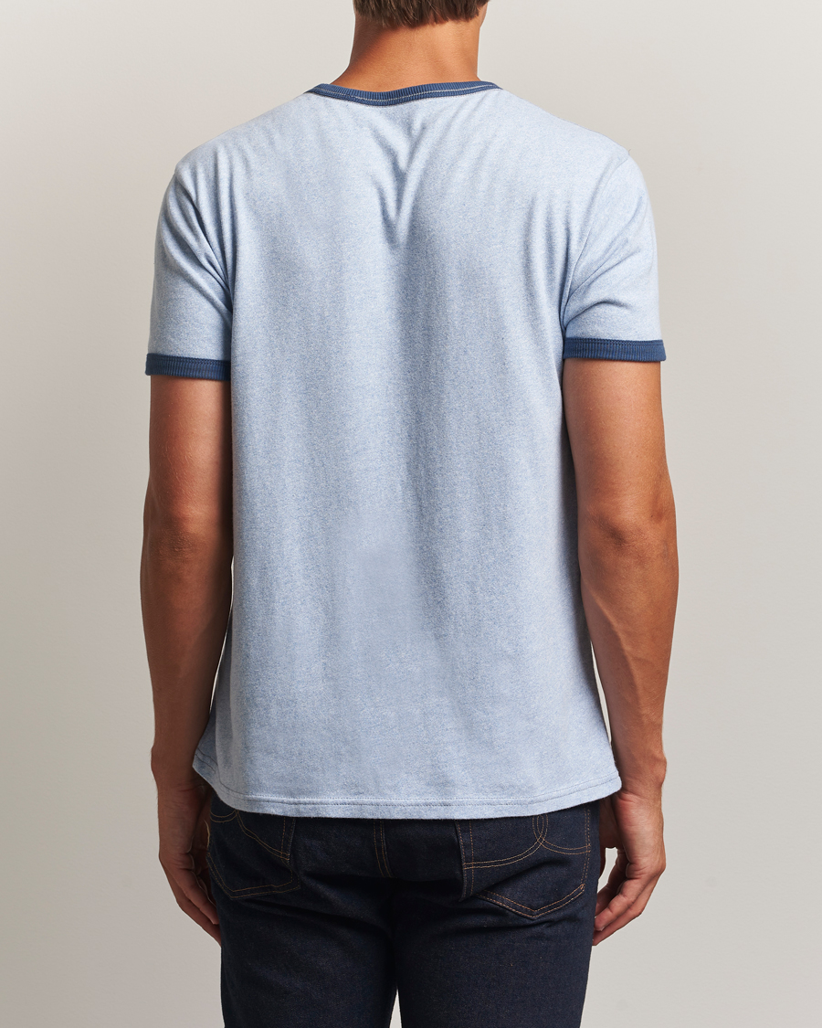 Herre | T-Shirts | RRL | Stencil Ringer T-Shirt Light Blue Heather