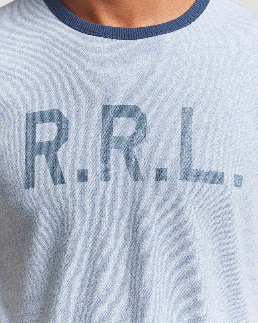 Herre | T-Shirts | RRL | Stencil Ringer T-Shirt Light Blue Heather