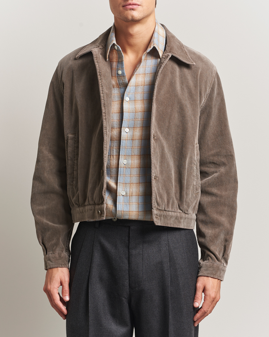 Herre | Jakker | Auralee | Corduroy Bomber Jacket Olive