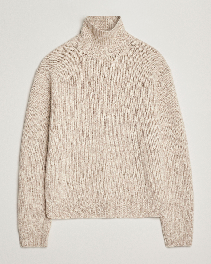 Herre | Trøjer | Auralee | Cashmere Melange Rollneck Beige