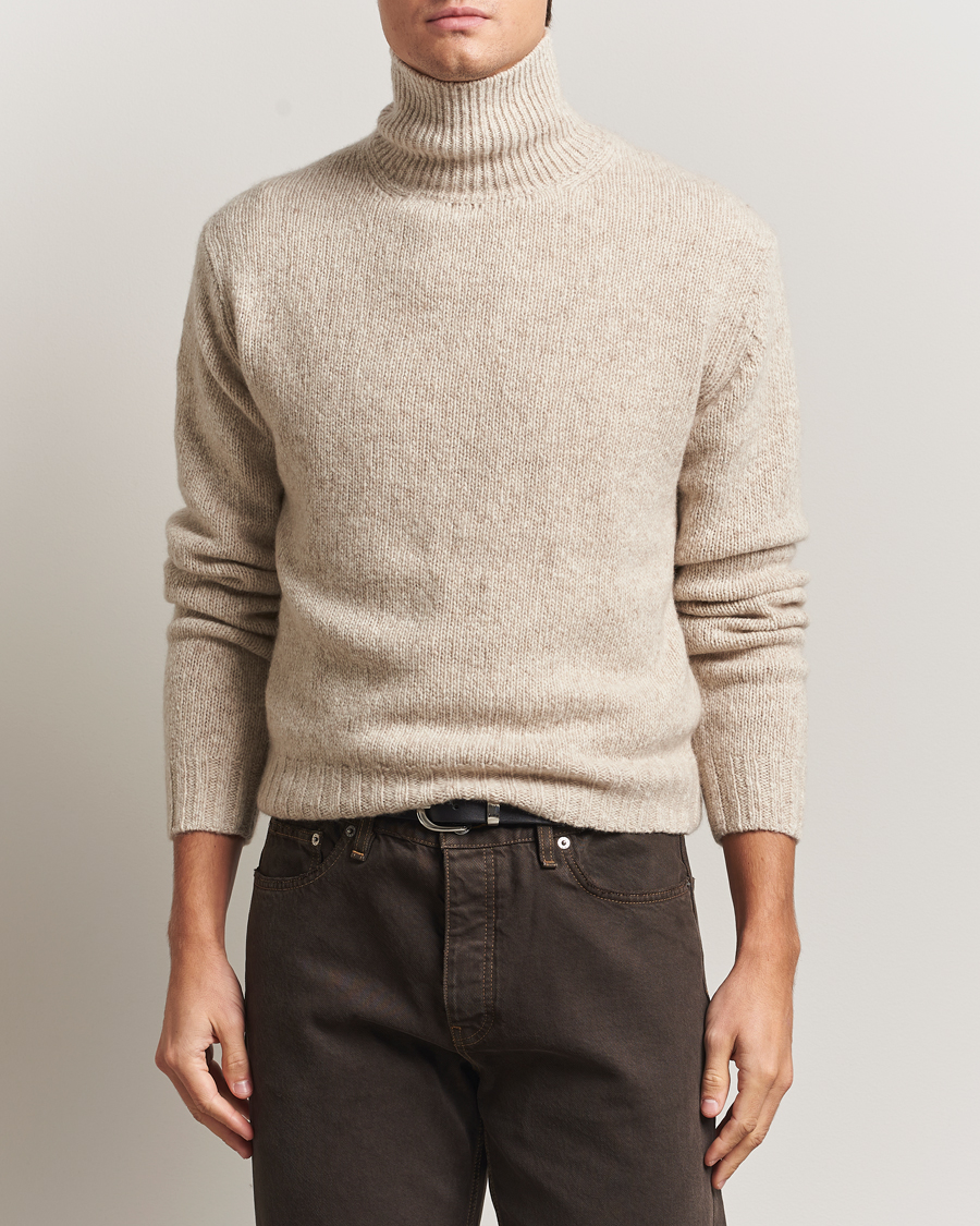 Herre | Trøjer | Auralee | Cashmere Melange Rollneck Beige