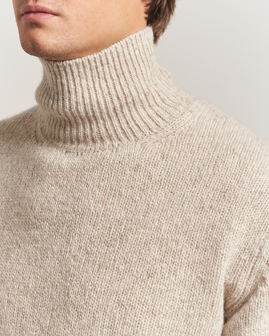 Herre | Trøjer | Auralee | Cashmere Melange Rollneck Beige
