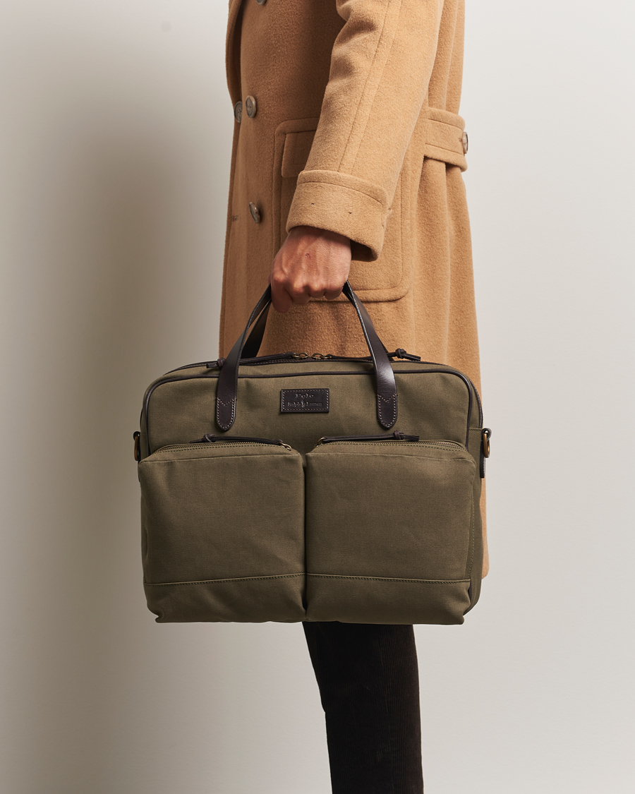 Herre | Tasker | Polo Ralph Lauren | Commuter Canvas Messenger Bag Defender Green/Brown