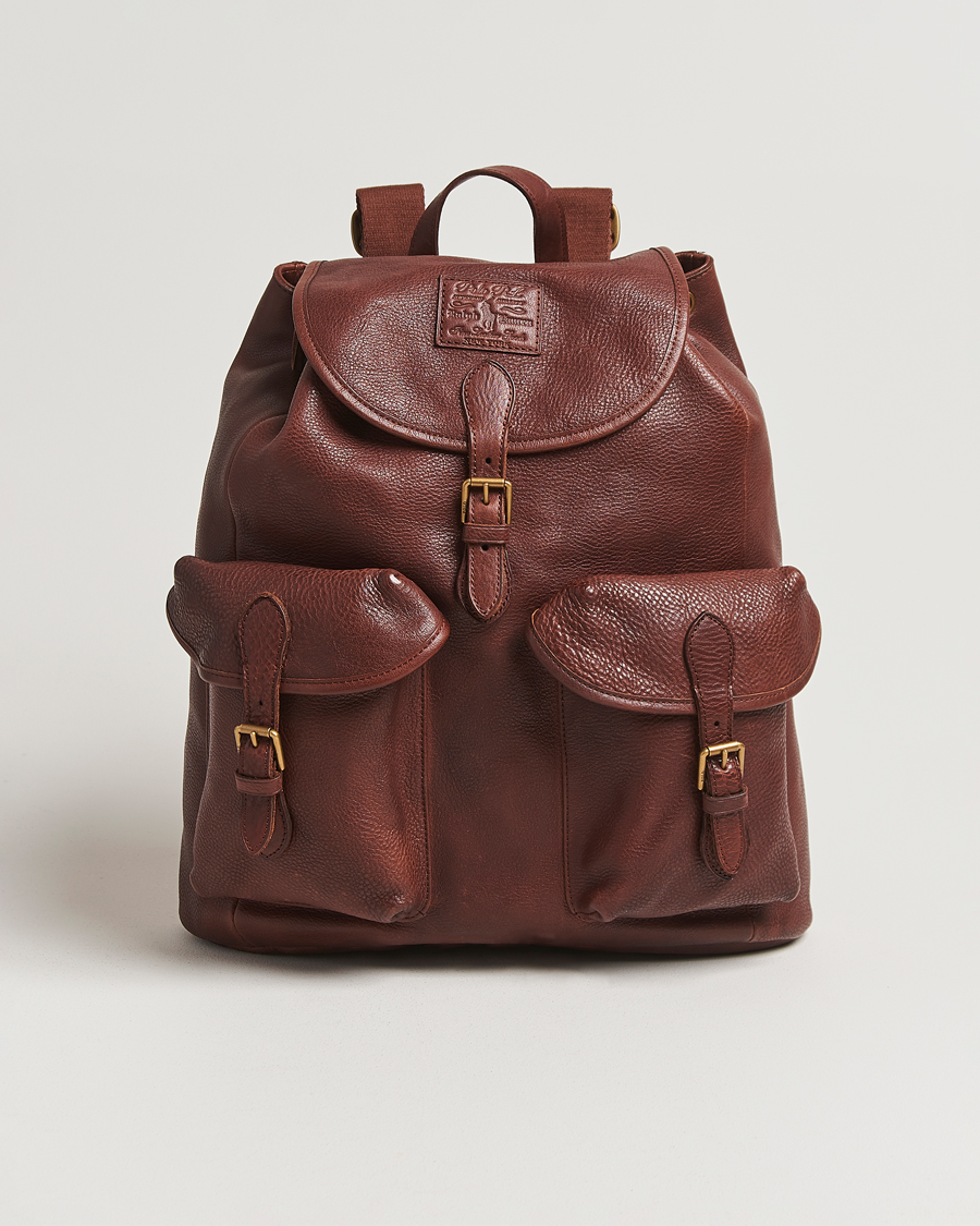 Herre | Tasker | Polo Ralph Lauren | Washed Heritage Leather Backpack British Tan