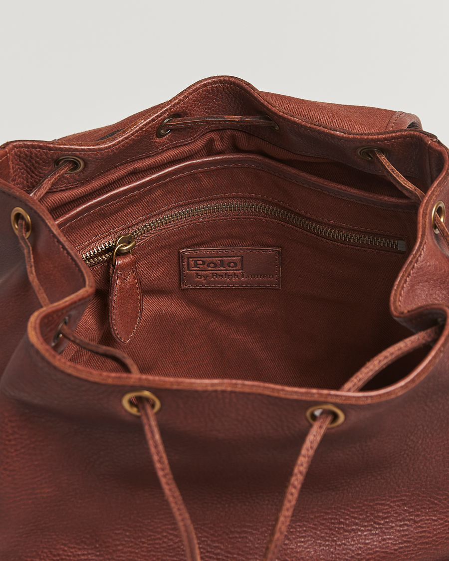 Herre | Tasker | Polo Ralph Lauren | Washed Heritage Leather Backpack British Tan