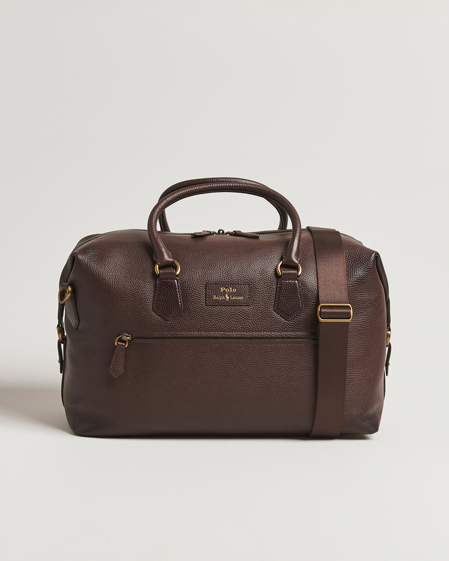 Herre | Tasker | Polo Ralph Lauren | Pebble Leather Duffle Bag Dark Brown