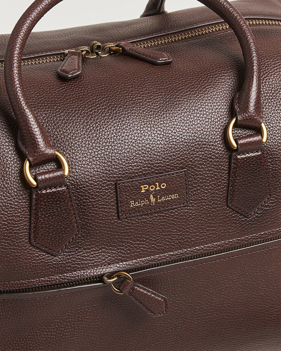 Herre | Tasker | Polo Ralph Lauren | Pebble Leather Duffle Bag Dark Brown